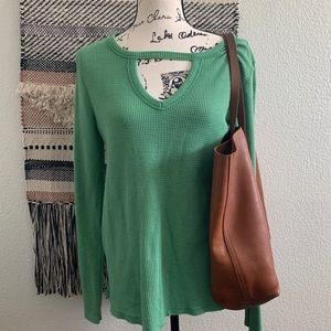 Anthropologie T.La brand long sleeve waffle shirt